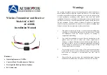 Предварительный просмотр 1 страницы Audiovox Electronics ACA300R Installation Manual