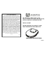 Audiovox 1286119 Operating Instructions Manual preview