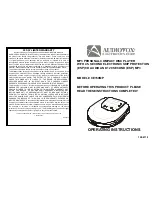 Preview for 1 page of Audiovox 1286119 Operating Instructions Manual