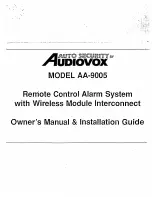 Audiovox AA-9005 Owner'S Manual & Installation Manual preview