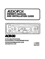 Audiovox ACD-30 Owner'S Manual And Installation Manual предпросмотр