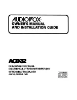 Preview for 1 page of Audiovox ACD-32 Owner'S Manual And Installation Manual