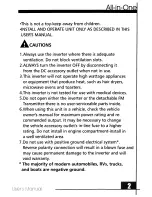 Preview for 4 page of Audiovox ADC120 - DC to AC Power Inverter User Manual