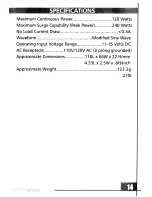 Preview for 16 page of Audiovox ADC120 - DC to AC Power Inverter User Manual