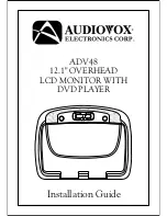 Preview for 1 page of Audiovox ADV48 Installation Manual