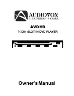 Audiovox AVDHD Owner'S Manual предпросмотр