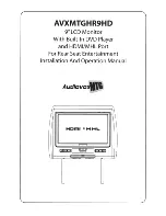 Preview for 1 page of Audiovox AVXMTGHR9HD Installation And Operation Manual