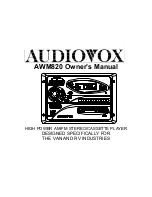 Audiovox AWM820 Owner'S Manual предпросмотр