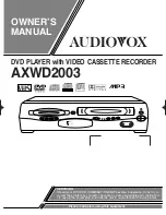 Audiovox AXWD2003 Owner'S Manual preview