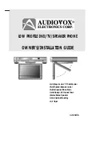 Preview for 1 page of Audiovox Car DVD Player/Monitor Combo Owner'S Installation Manual