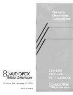 Предварительный просмотр 1 страницы Audiovox CTX-4200 Owner Operating Instructions