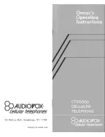 Preview for 1 page of Audiovox CTX5000 Owner Operating Instructions