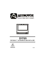 Preview for 1 page of Audiovox D1705 Instruction Manual