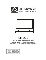 Preview for 1 page of Audiovox D1909 Owner'S Manual