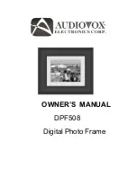 Предварительный просмотр 1 страницы Audiovox DPF508 - Digital Photo Frame Owner'S Manual