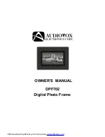 Audiovox DPF702 - Digital Photo Frame Owner'S Manual preview