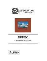 Предварительный просмотр 1 страницы Audiovox DPF800 - Digital Photo Frame Owner'S Manual