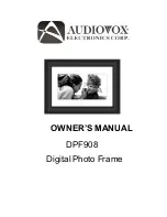 Audiovox DPF908 - Digital Photo Frame Owner'S Manual предпросмотр