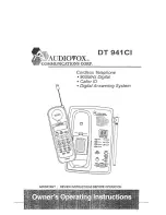 Preview for 1 page of Audiovox DT 941 CI Owner'S Operating Instruction Manual