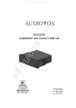 Audiovox DVD3200 Installation And Owner'S Manual предпросмотр