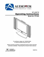 Audiovox FP1520 Operating Instructions Manual preview