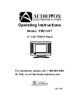 Audiovox FPE1087 Operating Instructions Manual preview