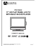 Audiovox FPE1708DV - 17" LCD TV Owner'S Manual preview