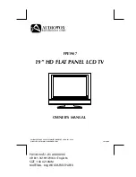 Preview for 1 page of Audiovox FPE1907 - 19" LCD TV Owner'S Manual