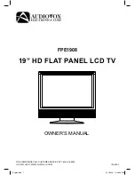 Audiovox FPE1908 Owner'S Manual preview