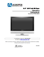 Audiovox FPE3206DV - 32" LCD TV Operating Instructions Manual preview