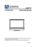 Preview for 1 page of Audiovox FPE4707HR - 47" LCD TV Operating Manual