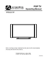 Preview for 1 page of Audiovox FPE6317P Operating Manual