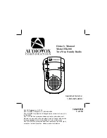 Preview for 1 page of Audiovox FR-200 Owner'S Manual