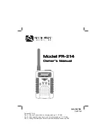 Предварительный просмотр 1 страницы Audiovox FR-214 Owner'S Manual