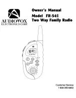 Preview for 1 page of Audiovox FR-541 Owner'S Manual