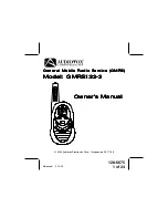 Audiovox GMRS122-2 Owner'S Manual preview