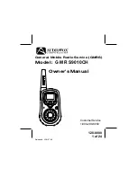 Preview for 1 page of Audiovox GMRS9010CH Owner'S Manual