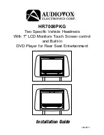 Preview for 1 page of Audiovox HR7008PKG Installation Manual