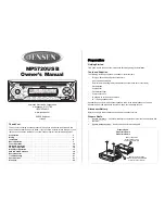 Audiovox Jensen MP5720USB Owner'S Manual preview