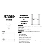 Audiovox Jensen PS475 Installation & Operation Manual preview