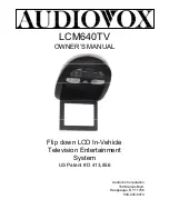 Preview for 1 page of Audiovox LCM640TV Owner'S Manual