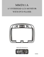 Audiovox MMD11A - Car - 16 X 9 Dropdown Video Monitor Operation Manual preview