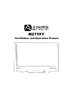 Preview for 1 page of Audiovox MZ7TFT Installation And Operation Manual