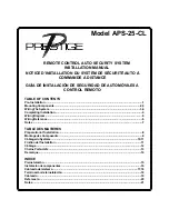 Предварительный просмотр 1 страницы Audiovox Prestige APS-25-CL Installation Manual