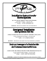 Preview for 1 page of Audiovox Prestige Home Theater Sytem Installation Instructions