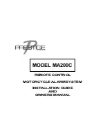 Предварительный просмотр 1 страницы Audiovox Prestige MA200C Installation Manual And Owner'S Manual