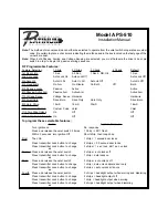 Preview for 1 page of Audiovox Prestige Platinum APS-510 Installation Manual