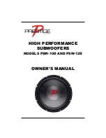 Preview for 1 page of Audiovox Prestige PSW-10D Owner'S Manual