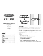 Preview for 1 page of Audiovox PS1150M Operation Manual