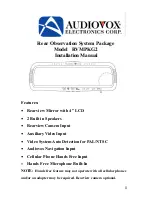 Audiovox Rear Observation System Package RVMPKG2 Installation Manual preview